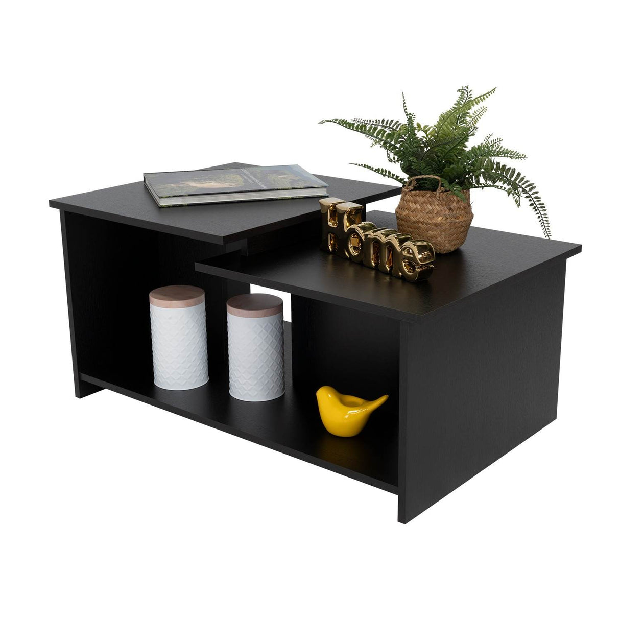 Mesa de Centro Wema Wengue 89.3x41.6cm Rectangular y con Compartimientos - Mesas | Bylmo