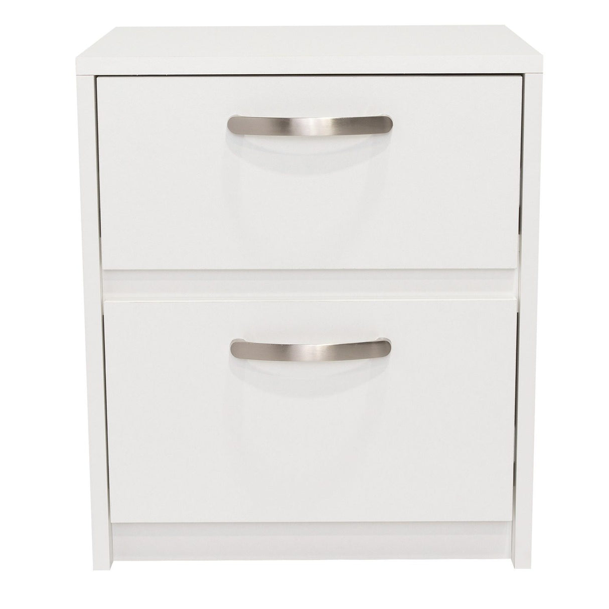 Mesa de Noche Argento Blanco 40x46.5cm con Dos Cajones - Mesas de Noche | Bylmo