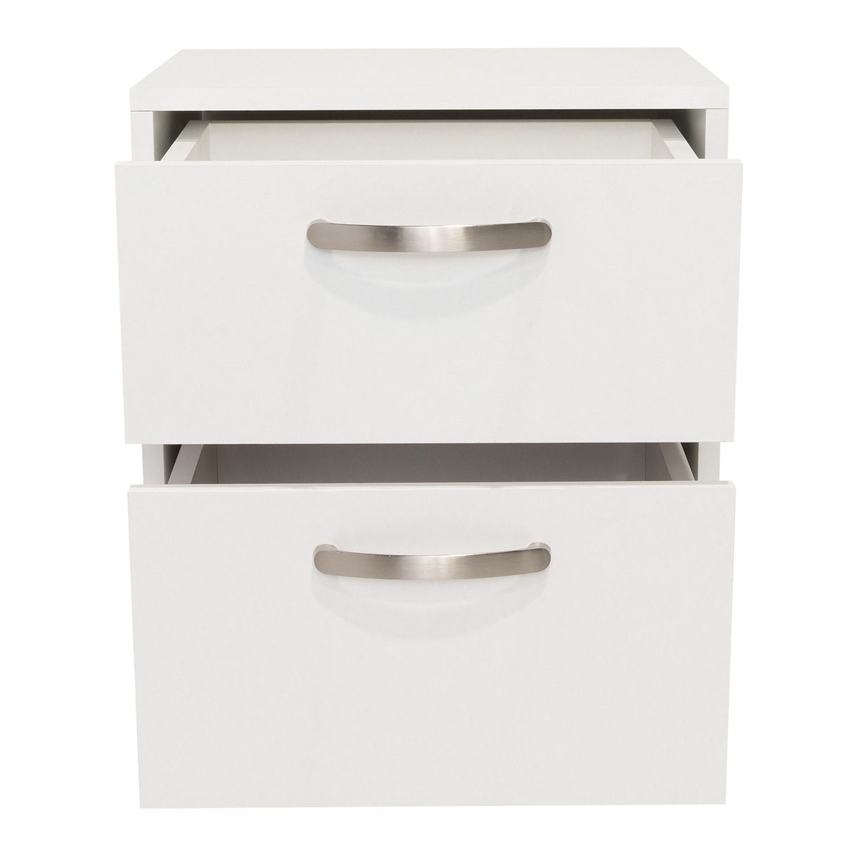 Mesa de Noche Argento Blanco 40x46.5cm con Dos Cajones - Mesas de Noche | Bylmo