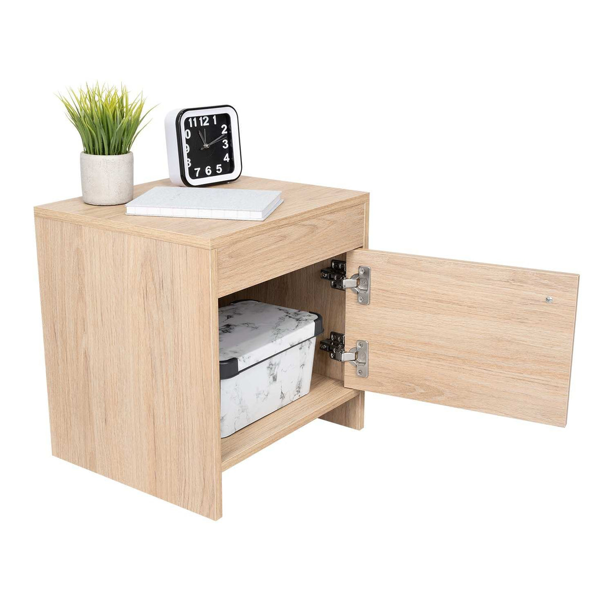Mesa de Noche Colore Rovere 40x41.6cm con Una Puerta - Mesas de Noche | Bylmo