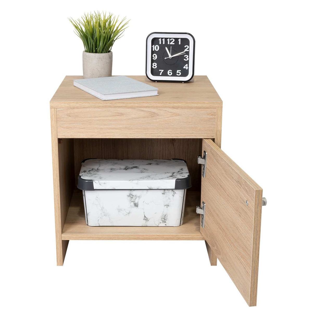 Mesa de Noche Colore Rovere 40x41.6cm con Una Puerta - Mesas de Noche | Bylmo