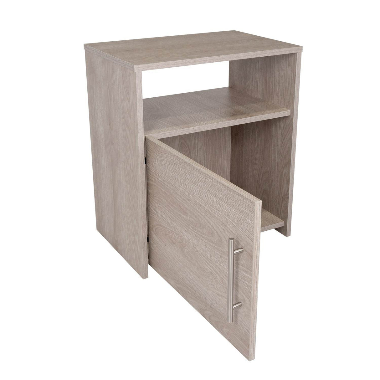 Mesa de Noche Nordico Ceniza 50.5x58cm con Un Compartimiento y con Una Puerta - Mesas de Noche | Bylmo