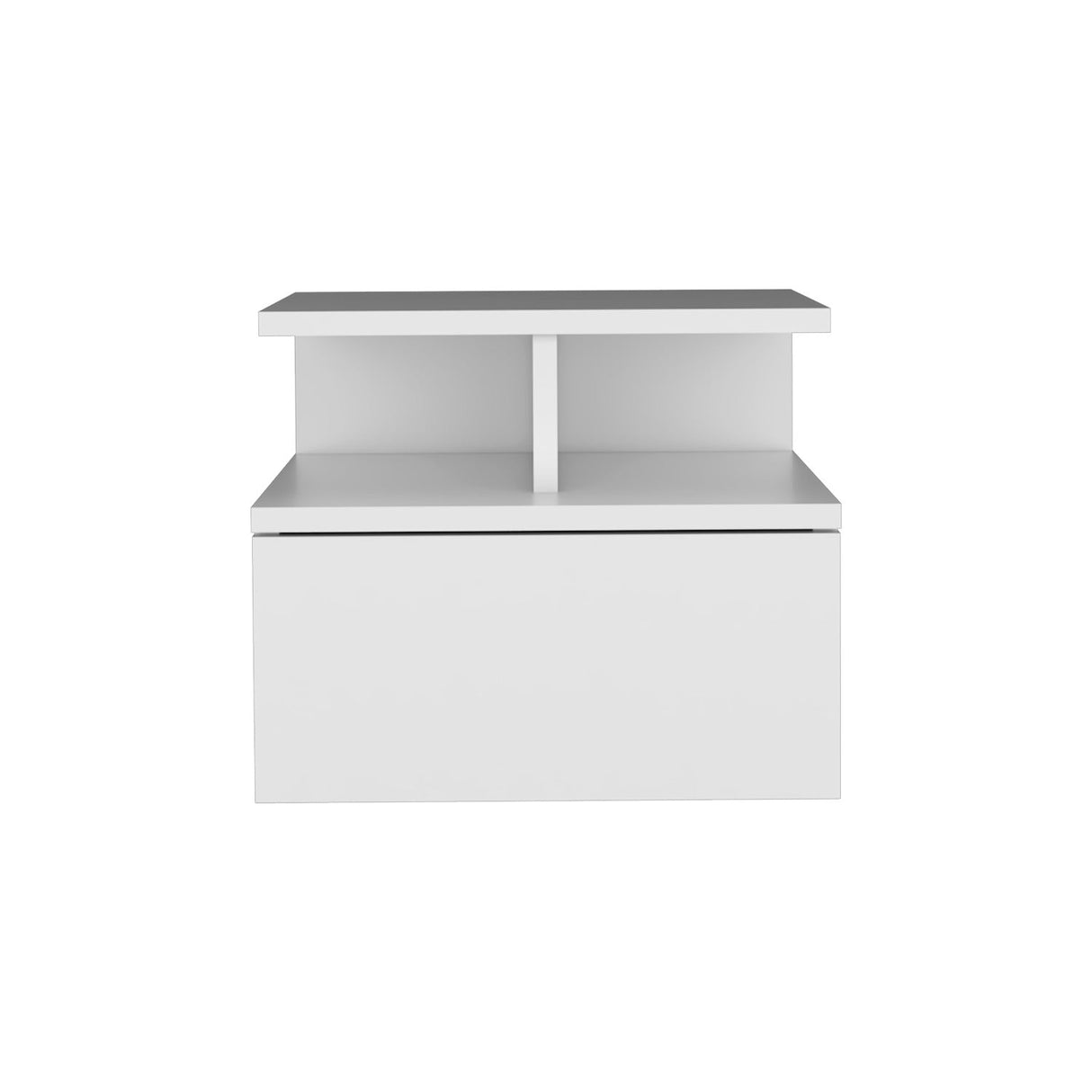 Mesa de Noche Flotante Blanco 36x30cm con Un Cajón y con Un Compartimiento - Mesas de Noche | Bylmo