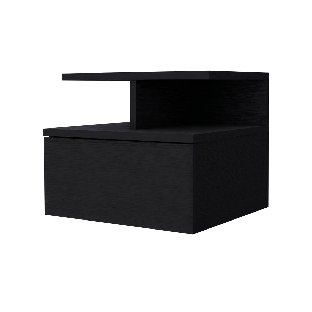 Mesa de Noche Flotante Wengue 36x30cm con Un Cajón y con Un Compartimiento - Mesas de Noche | Bylmo