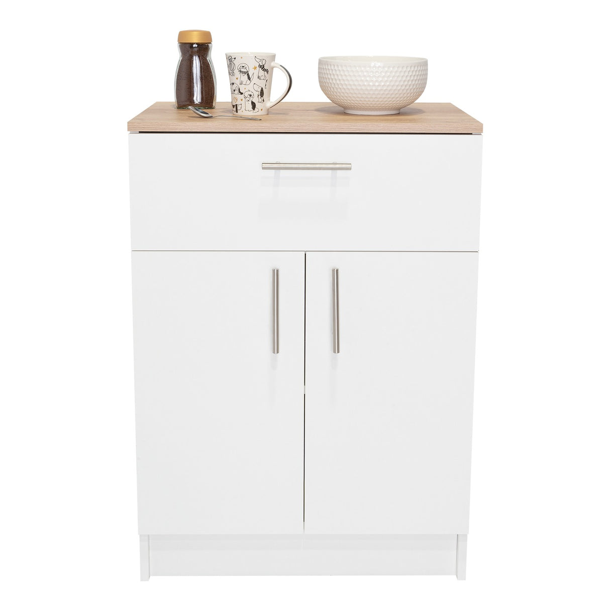 Organizador de Cocina Mayorca Blanco y Duna 60x85.1cm con un Entrepaño y con Dos Comportamientos - Muebles Organizadores | Bylmo