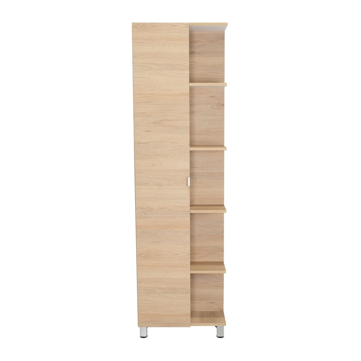Optimizador de Baño Bath Rovere y Blanco 51.2x178.1cm sin Cajones y con Cuatro Entrepaños - Gabinetes | Bylmo