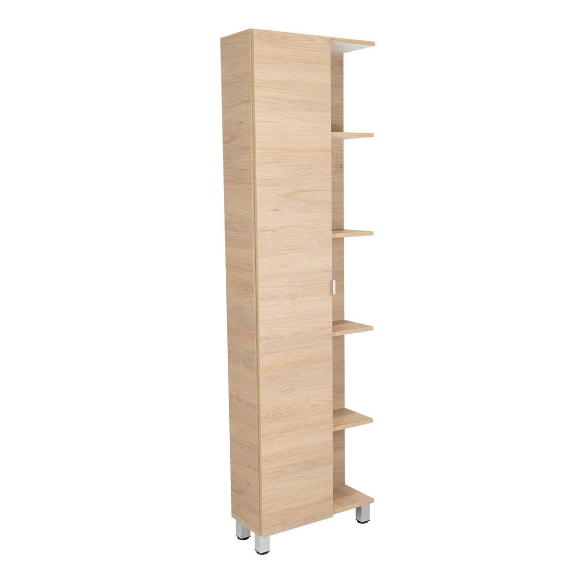 Optimizador de Baño Bath Rovere y Blanco 51.2x178.1cm sin Cajones y con Cuatro Entrepaños