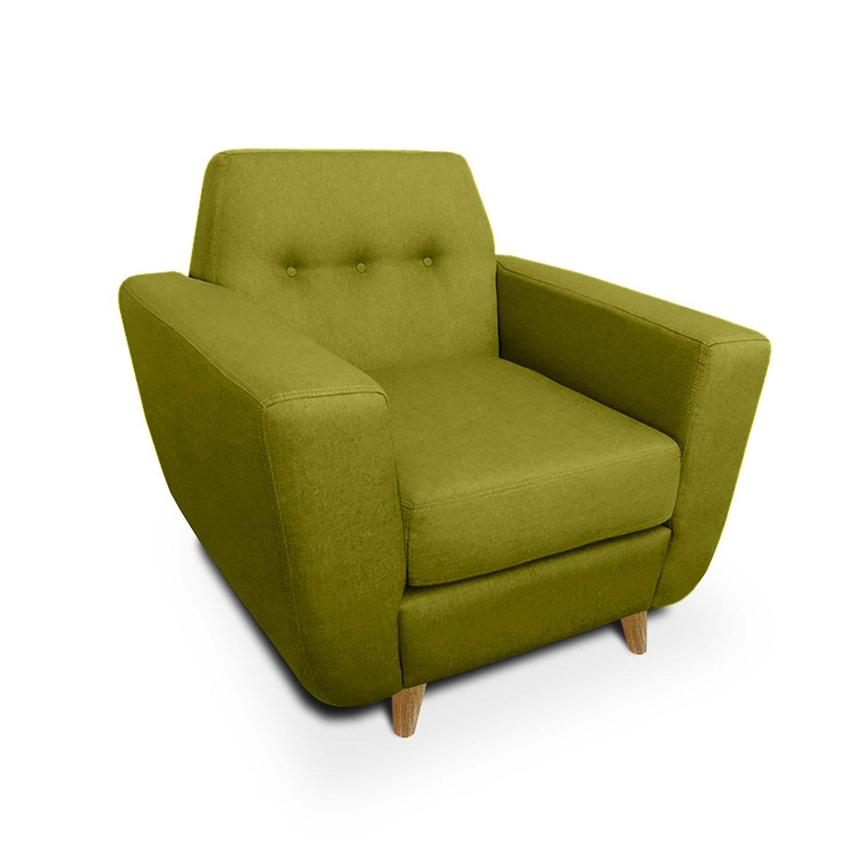 Poltrona Mouret Verde 85 cm de Tela sin Cojines Decorativos