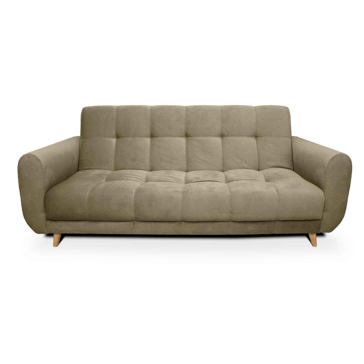 Sala Clic Clac Archer Camel 210 cm con Sofá de 3 Puestos y 2 Poltronas Reclinables