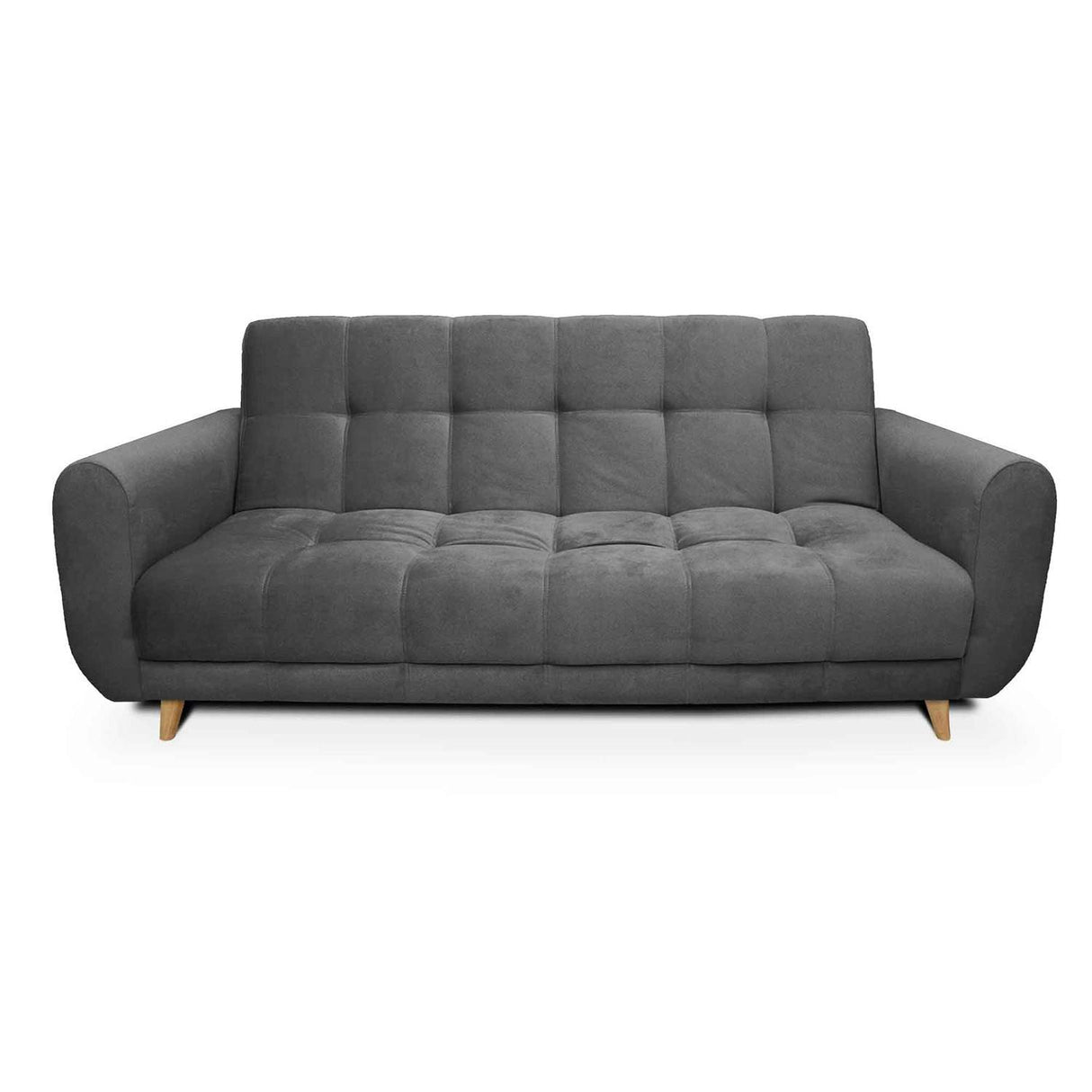 Sala Clic Clac Archer Gris 210 cm con Sofá de 3 Puestos y 2 Poltronas Reclinables
