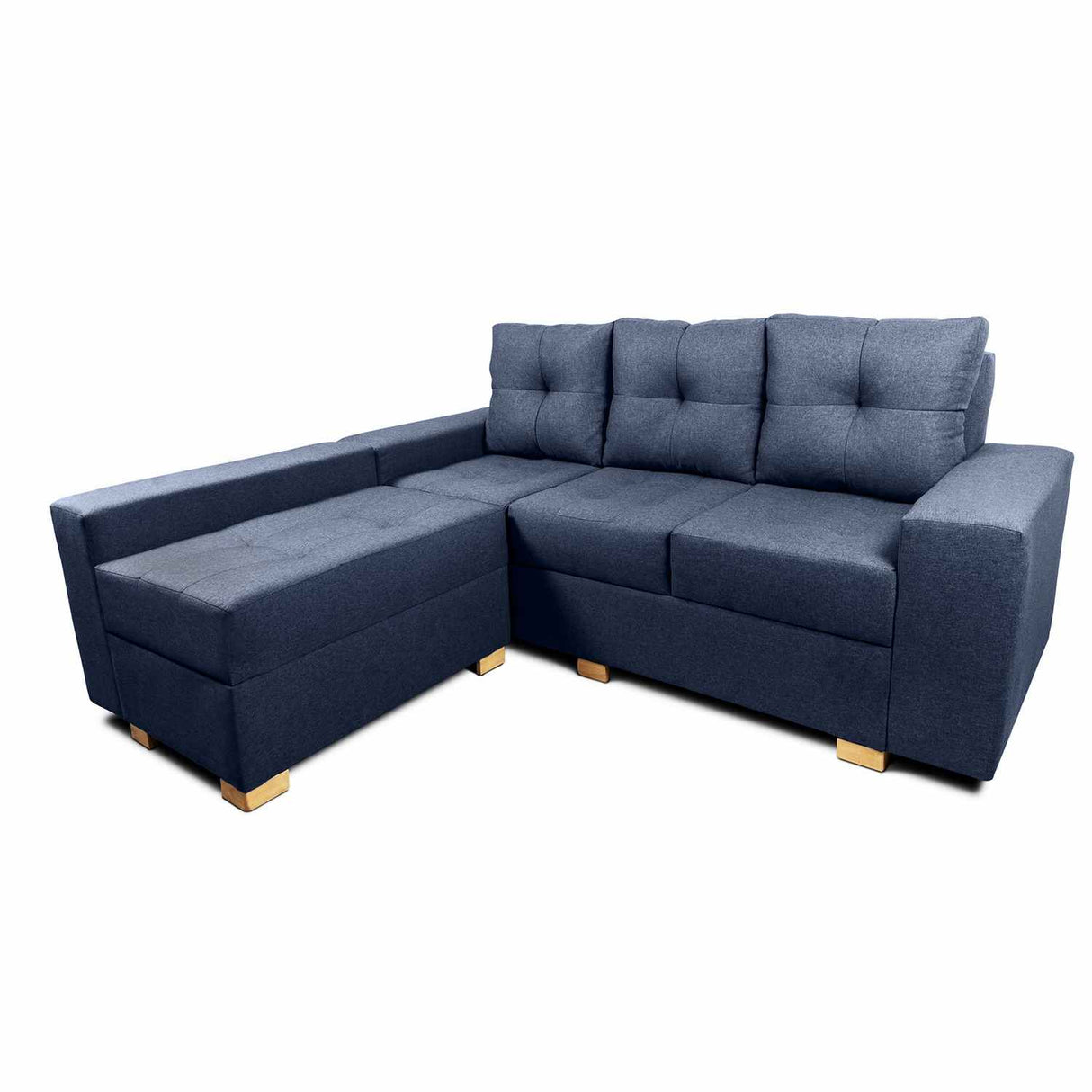 Sofá en L Burano Azul 200x92cm De 4 Puestos con Apoya Brazos y Modular