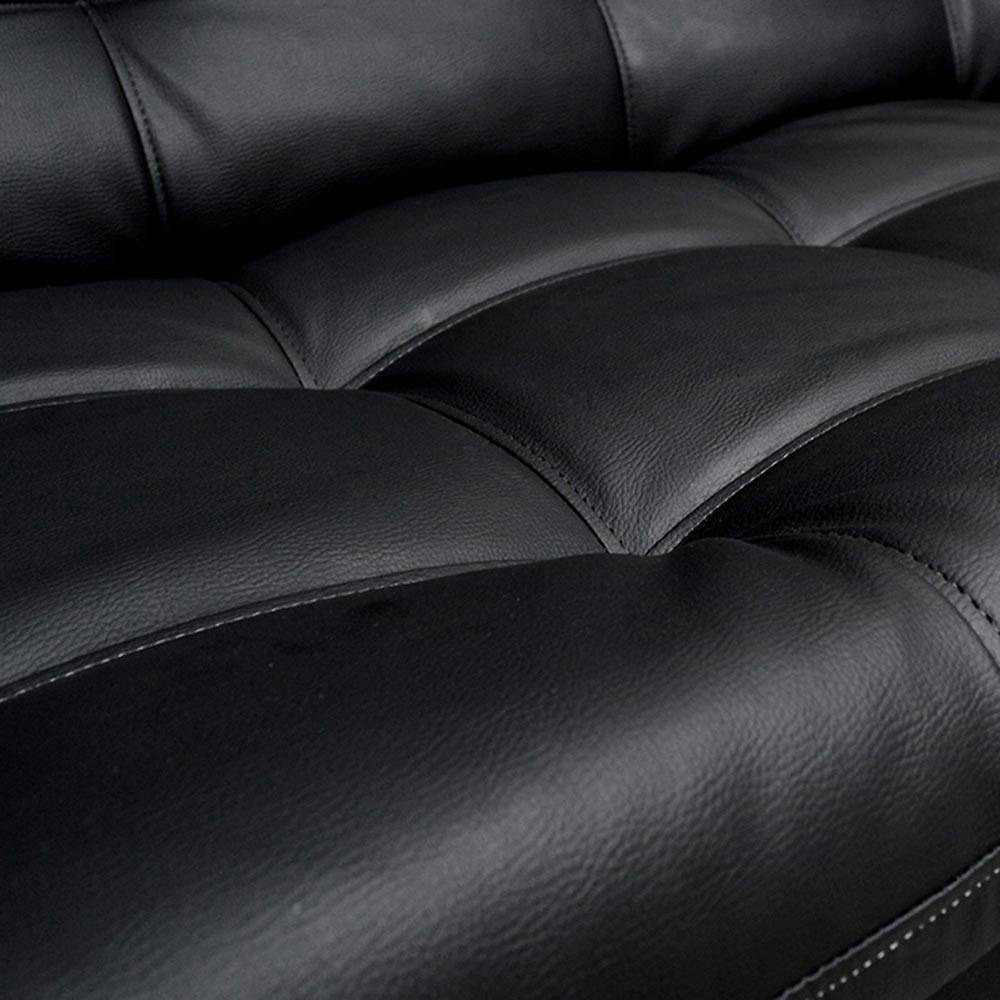 Sofá Cama Carvallo Negro 185x100cm De 3 Puestos Reclinable con Apoya Brazos