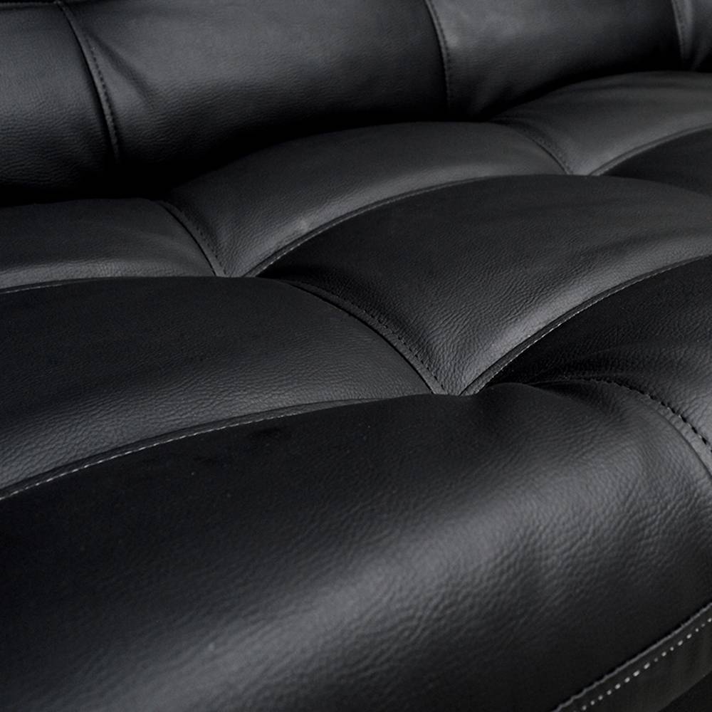 Sofá Cama Carvallo Negro 185x95cm De 3 Puestos Reclinable sin Apoya Brazos