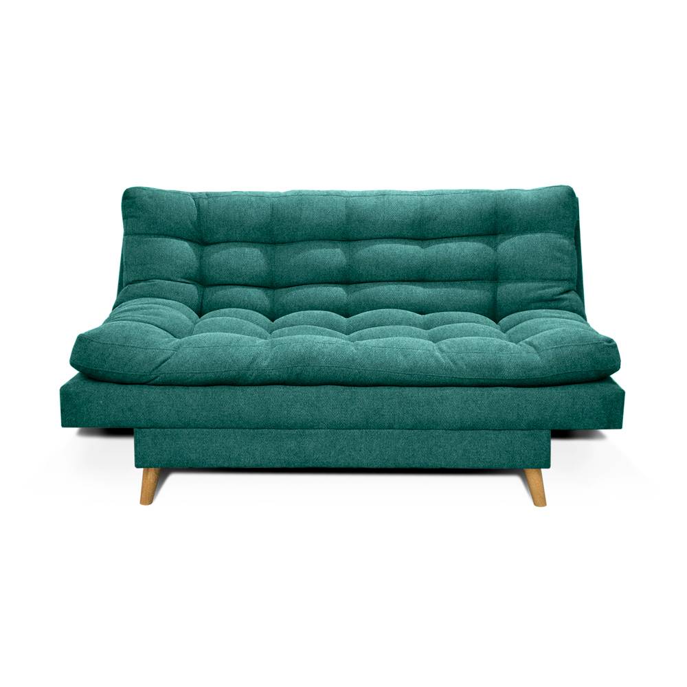 Sofá Cama Gabana Turquesa 180x90cm De 3 Puestos Reclinable sin Apoya Brazos