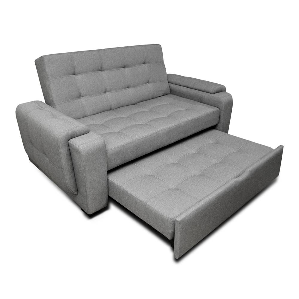 Sofá Cama Vignelli Gris 185x85cm De 3 Puestos Reclinable con Apoya Brazos