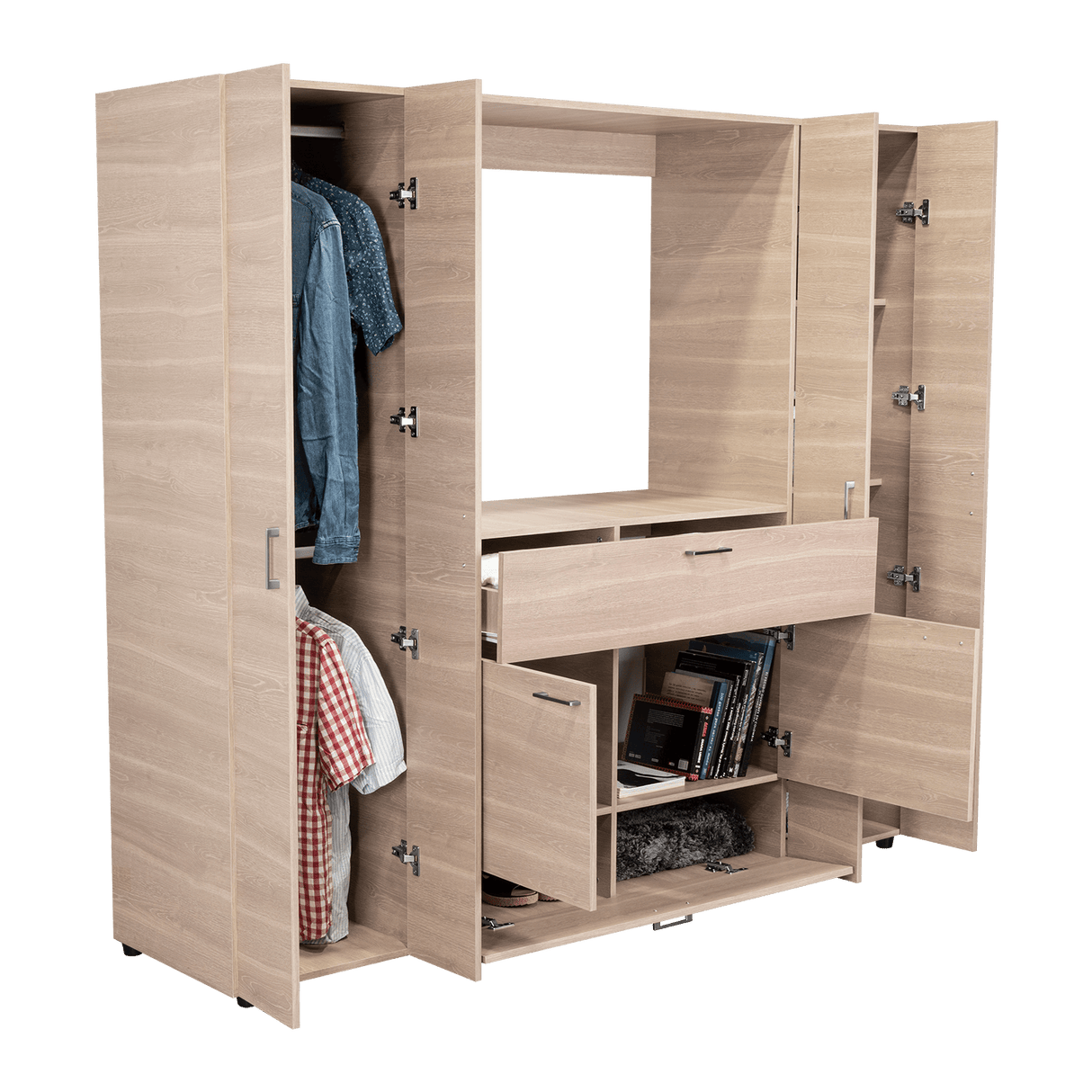 Closet Manila Z New Bardolino 198.4x179.9cm con Espacio para TV de 46 Pulgadas - CLOSETS | Bylmo