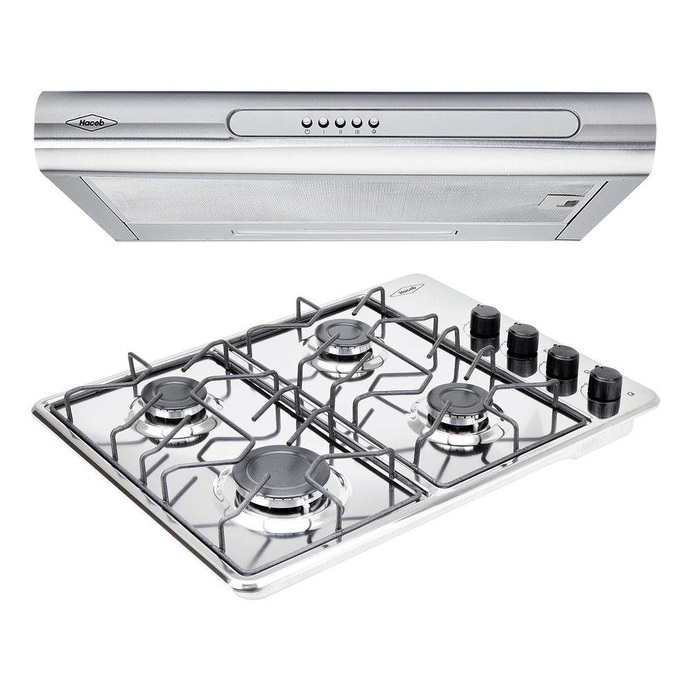 Combo Estufa de Empotrar Alambrón Inox Gas Natural y Campana Tofu Inox