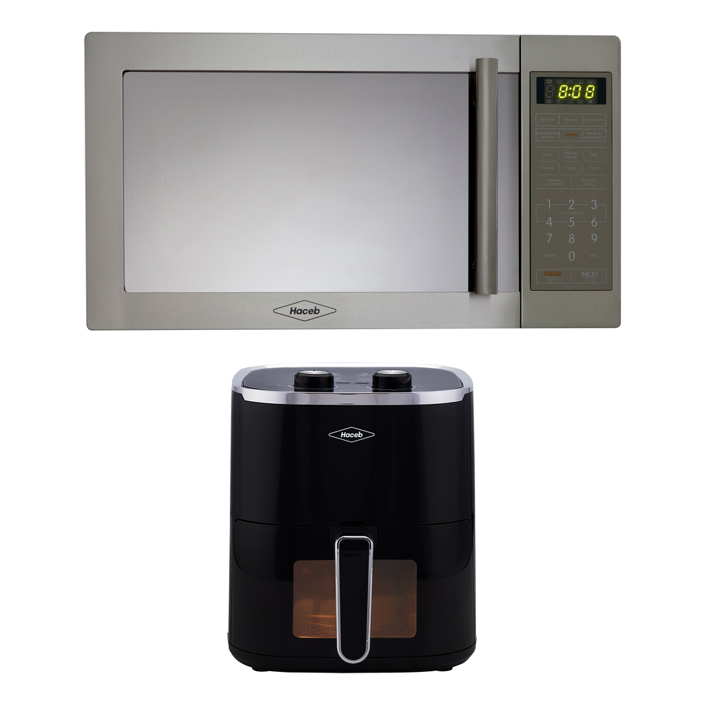 Combo Horno Microondas Haceb Inox 31 L y Freidora de Aire 4.2 L