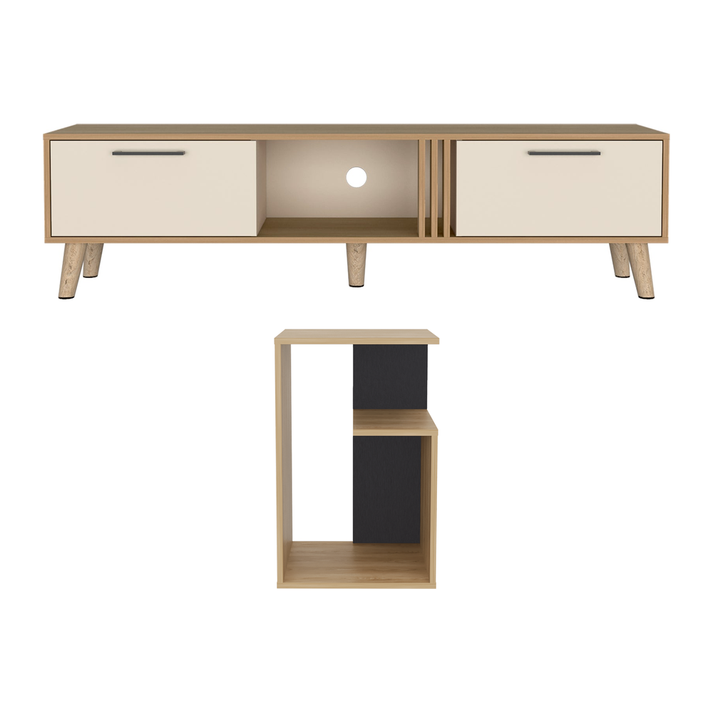 Combo Rack de TV Vance y Mesa Auxiliar Everett Fresno