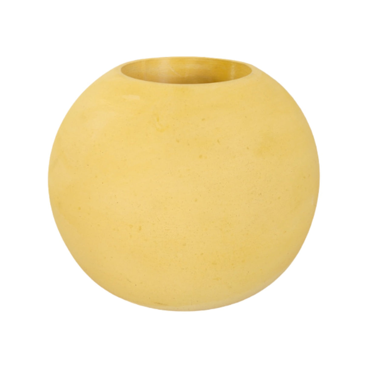 Matera de mesa Luna Amarillo 12x12cm de Cemento Circular de 1.4 Litros - Jardineria | Bylmo