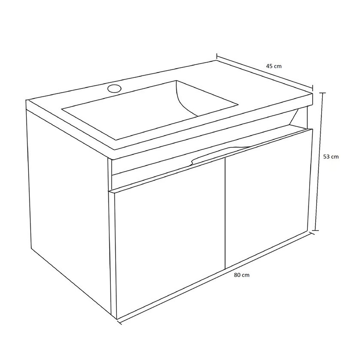 Mueble para Baño Pontus Coñac 80 cm Sin Lavamanos - Muebles para Baño | Bylmo