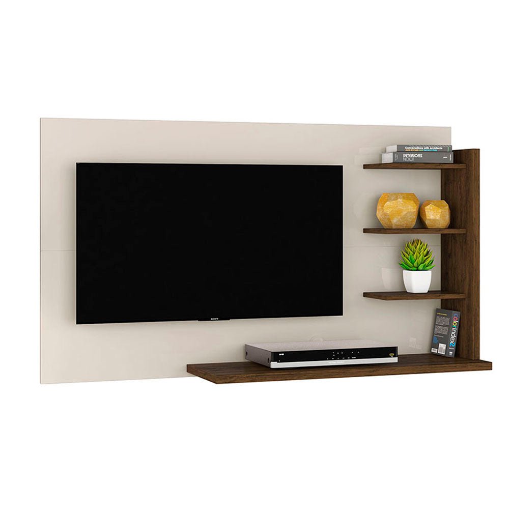 Panel Julia Blanco y Cafe 136 cm - Muebles para TV | Bylmo