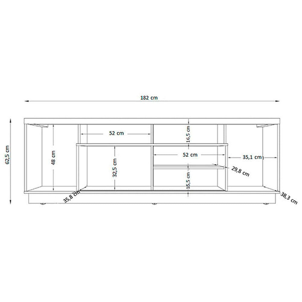 Rack Adria Blanco y Savana 182 cm con Una Puerta - Muebles para TV | Bylmo