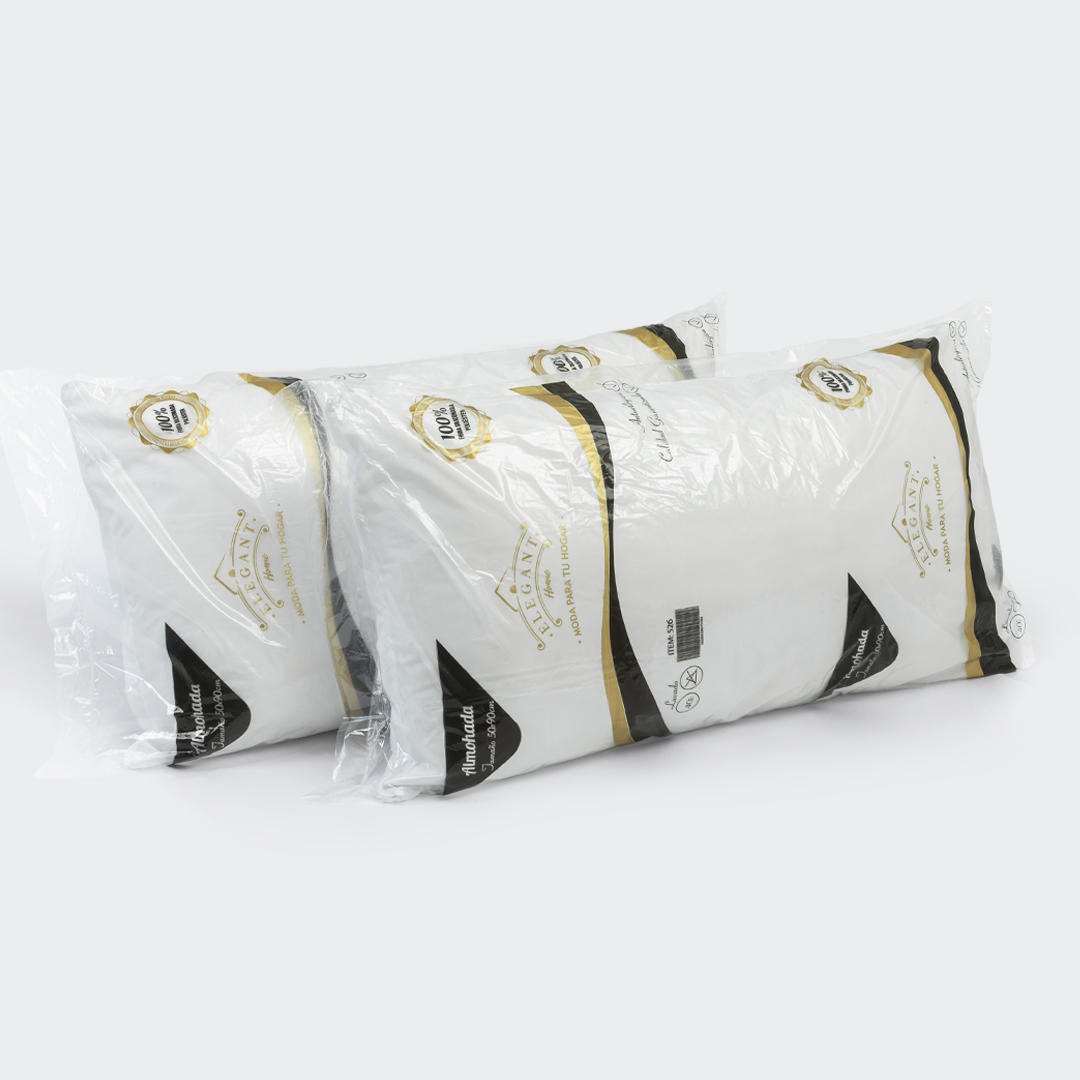 Combo 2 Almohadas Fibra Siliconada Blanco 90 cm - Almohadas | Bylmo