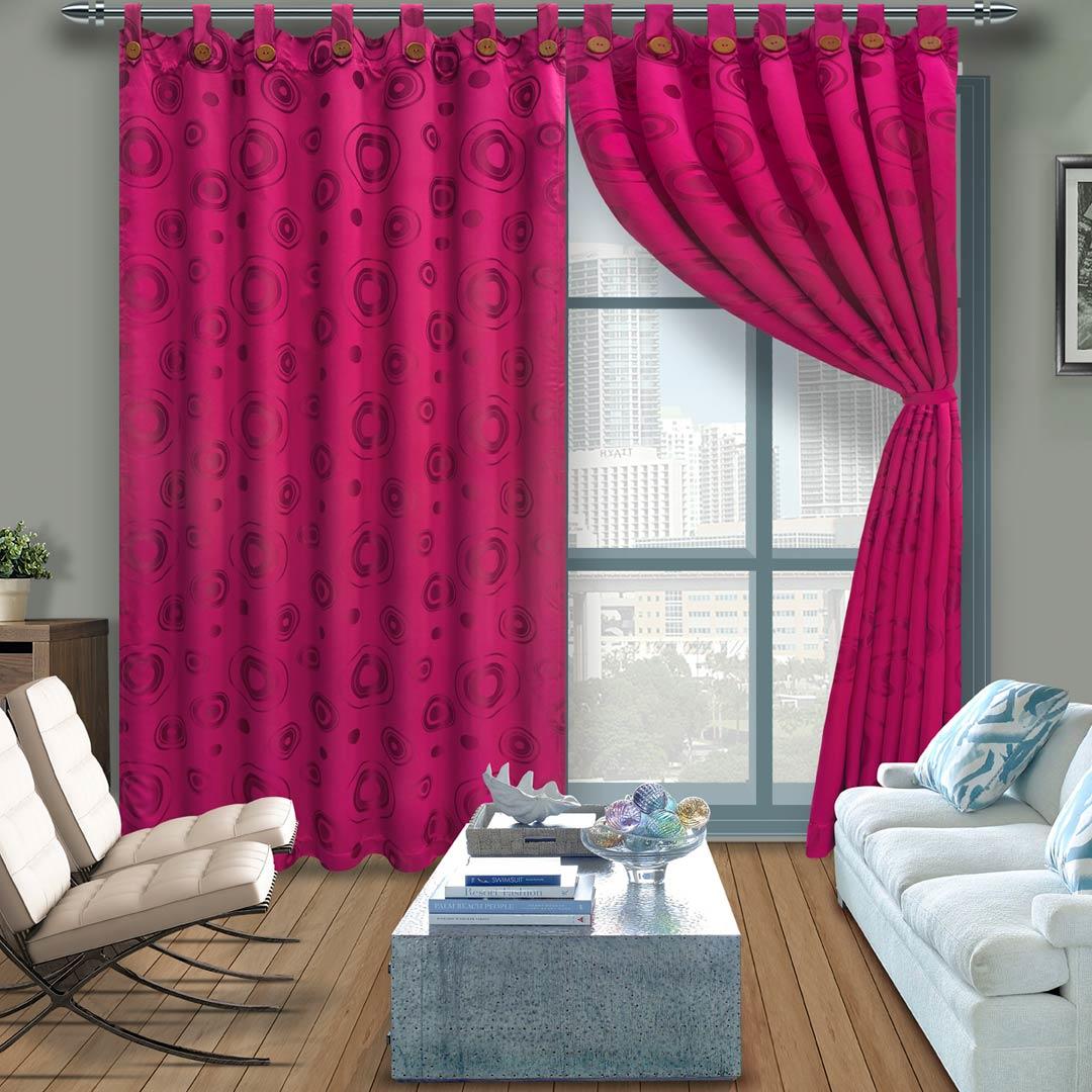 Cortina Yacar Botón Fucsia 265x215cm de Circulos - Cortinas | Bylmo