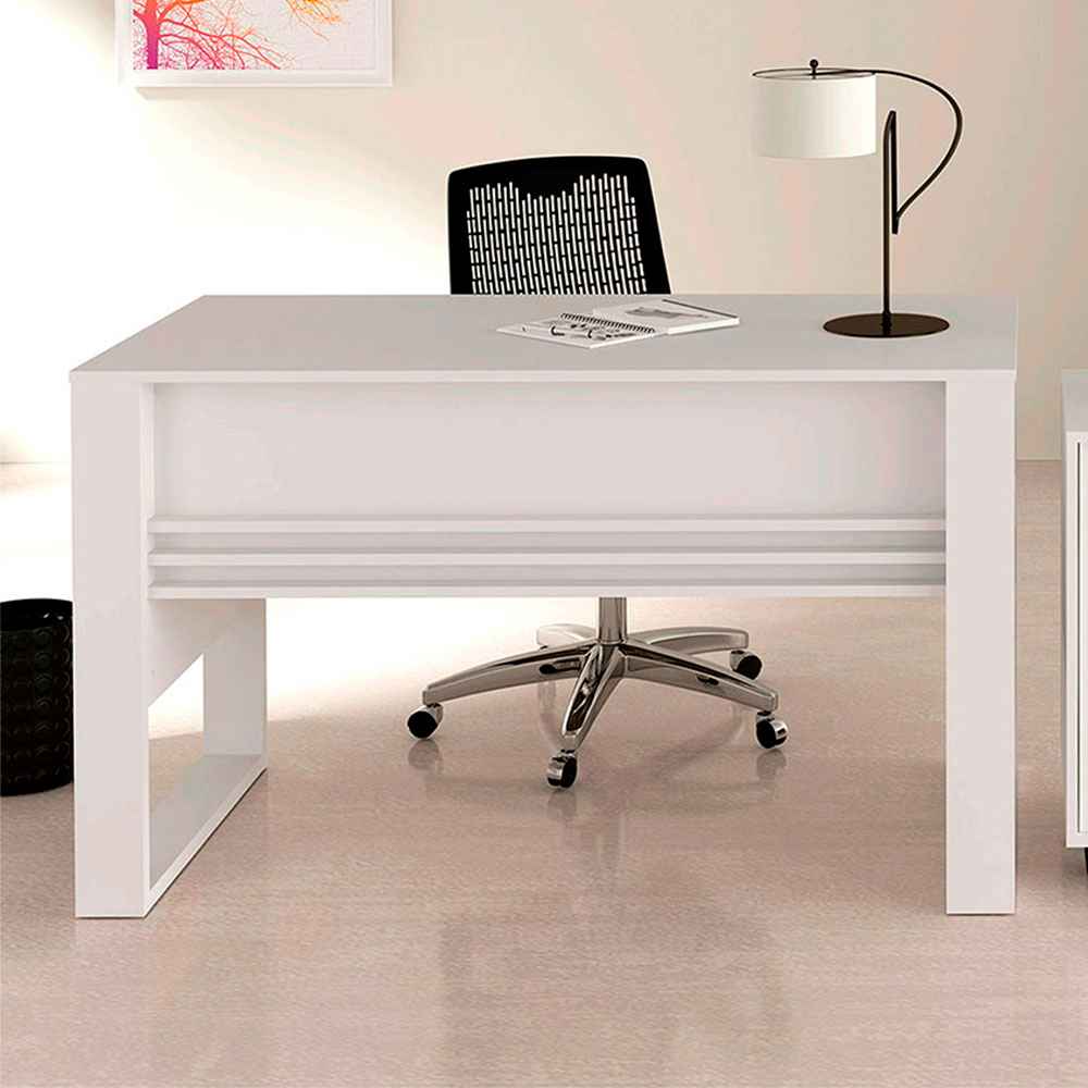 Escritorio Nápoles Blanco 127 cm con Revistero - Escritorios y Archivadores | Bylmo