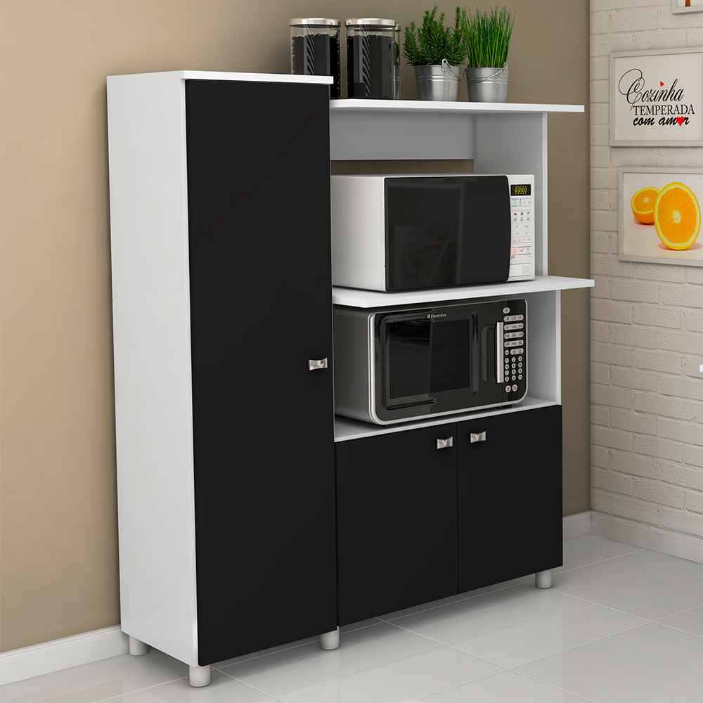 Mueble Auxiliar Segovia Blanco y Negro - Muebles Organizadores | Bylmo