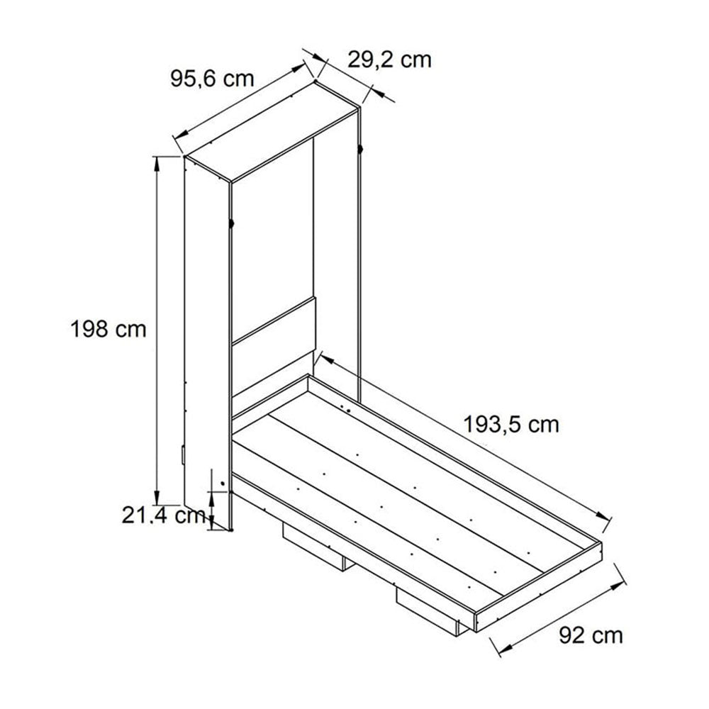 Cama Japón Sencilla 90 cm Blanca Desplegable - Camas | Bylmo