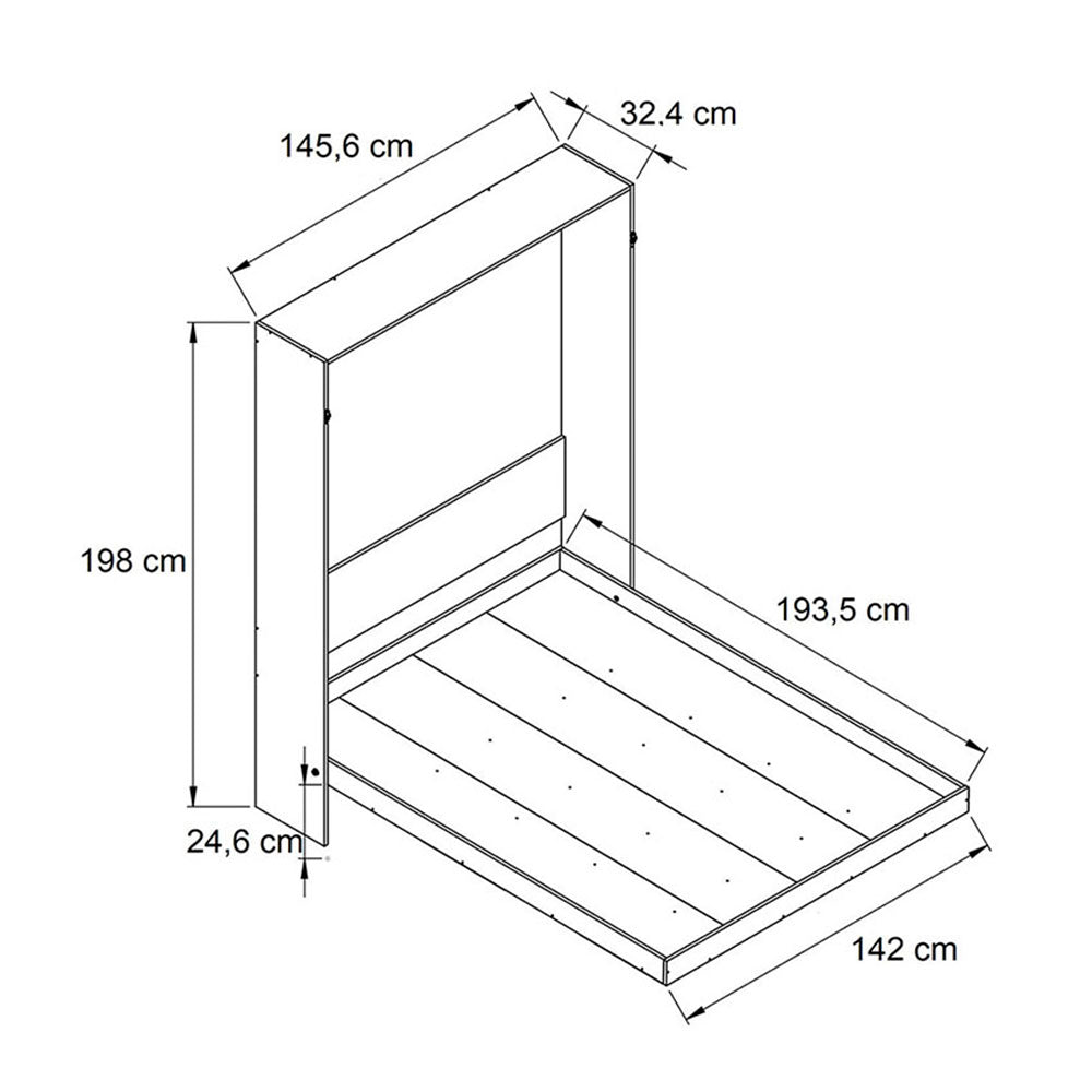 Cama Matrimonial Doble 140 cm Blanca Desplegable - Camas | Bylmo