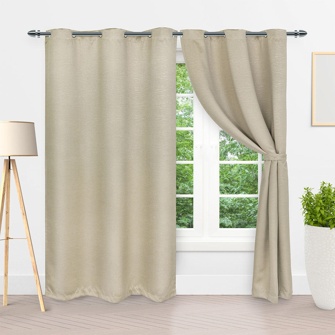 Cortina Beige 265x215cm Fondo Entero con Buena Opacidad - Otros textiles | Bylmo