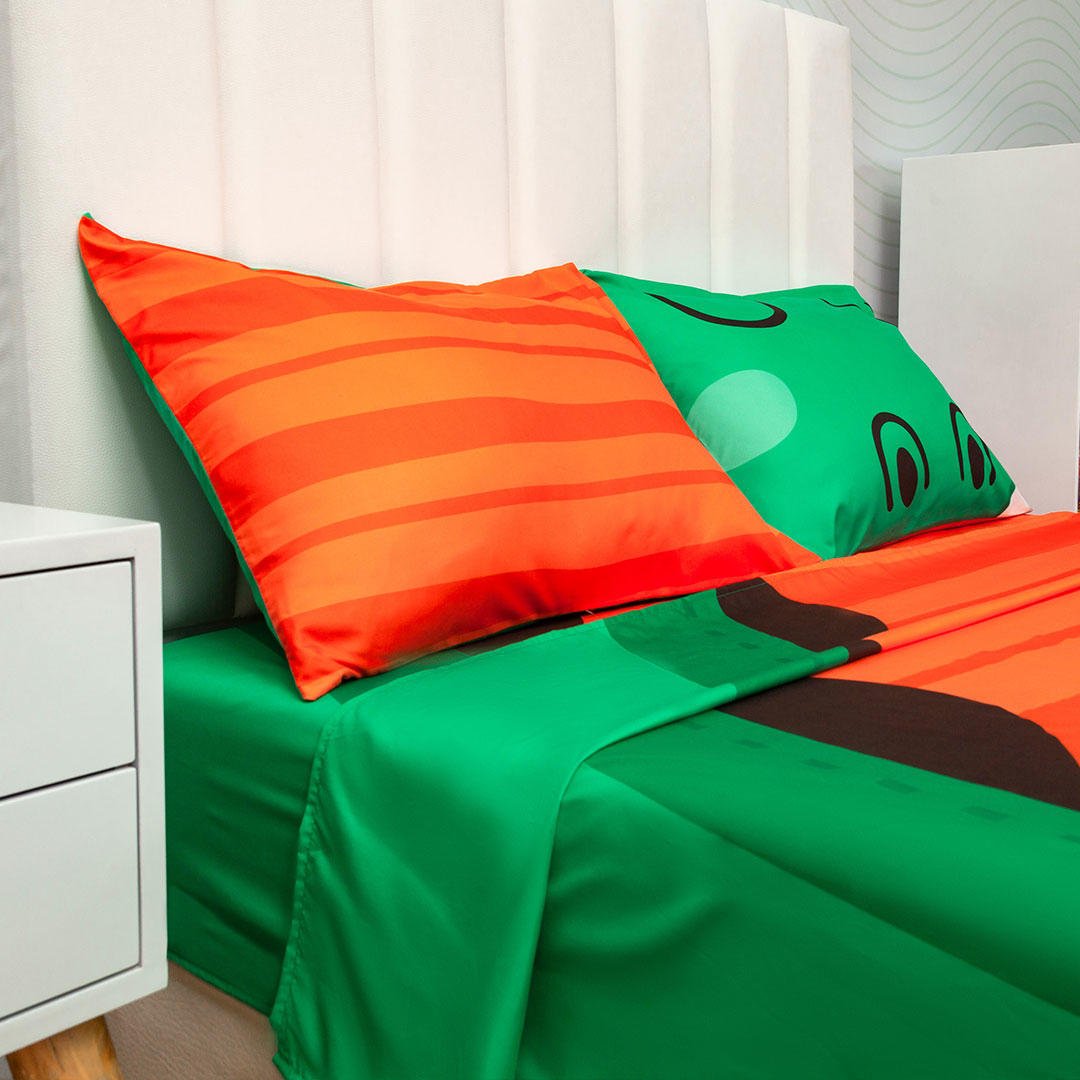 Juego de Sabanas Infantil Microfibra Semidoble 120 cm Verde de Cocodrilo - Ropa de Cama | Bylmo