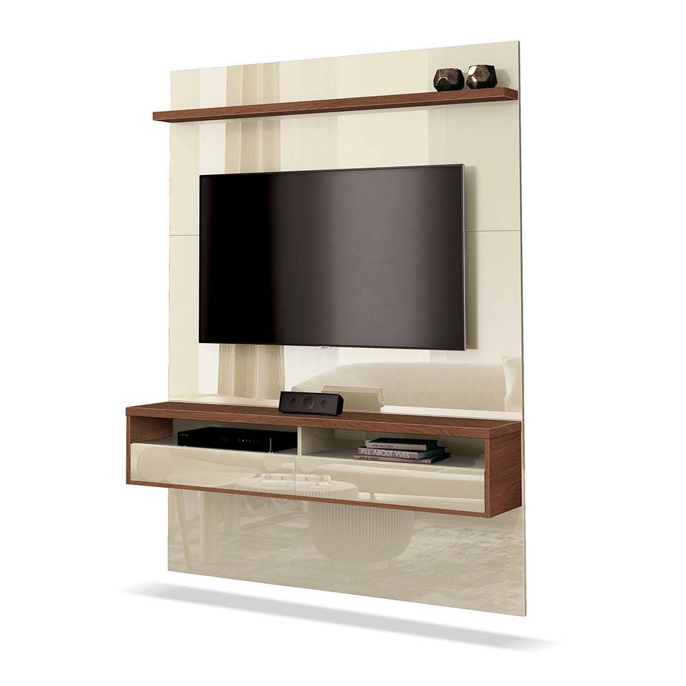 Panel Milano Cafe y Blanco 120 cm - Muebles para TV | Bylmo