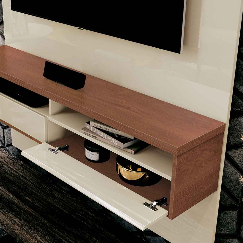 Panel Milano Cafe y Blanco 120 cm - Muebles para TV | Bylmo