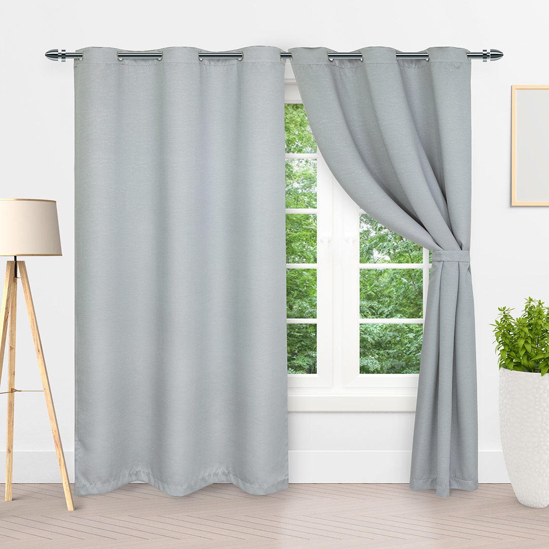 Cortina Blackout Báltica Gris 265x215cm Fondo Entero - Cortinas | Bylmo