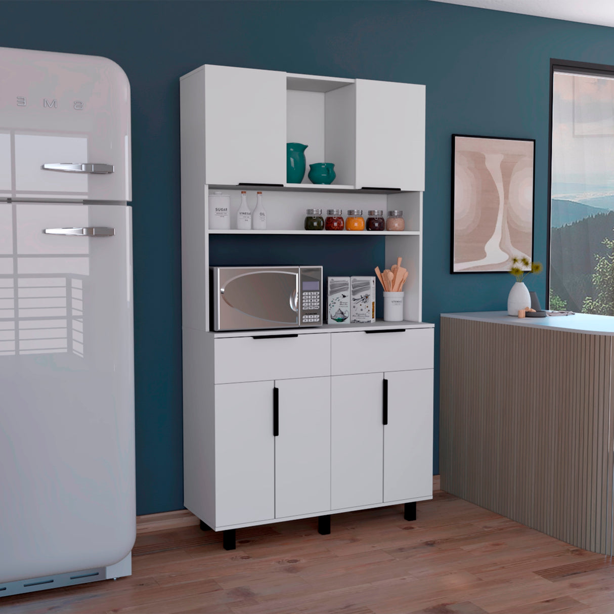 Alacena Oshawa 2m Blanco Diseño moderno fácil armado