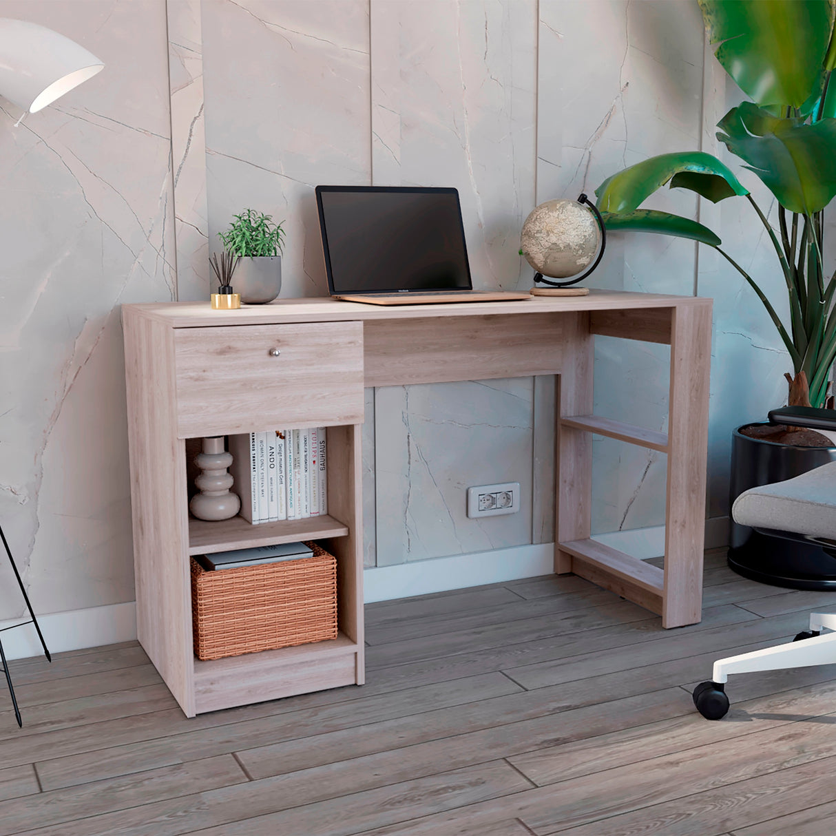 Escritorio Home Compacto Ceniza 47.3x120.2x75.6cm 1 Cajón - Escritorios | Bylmo