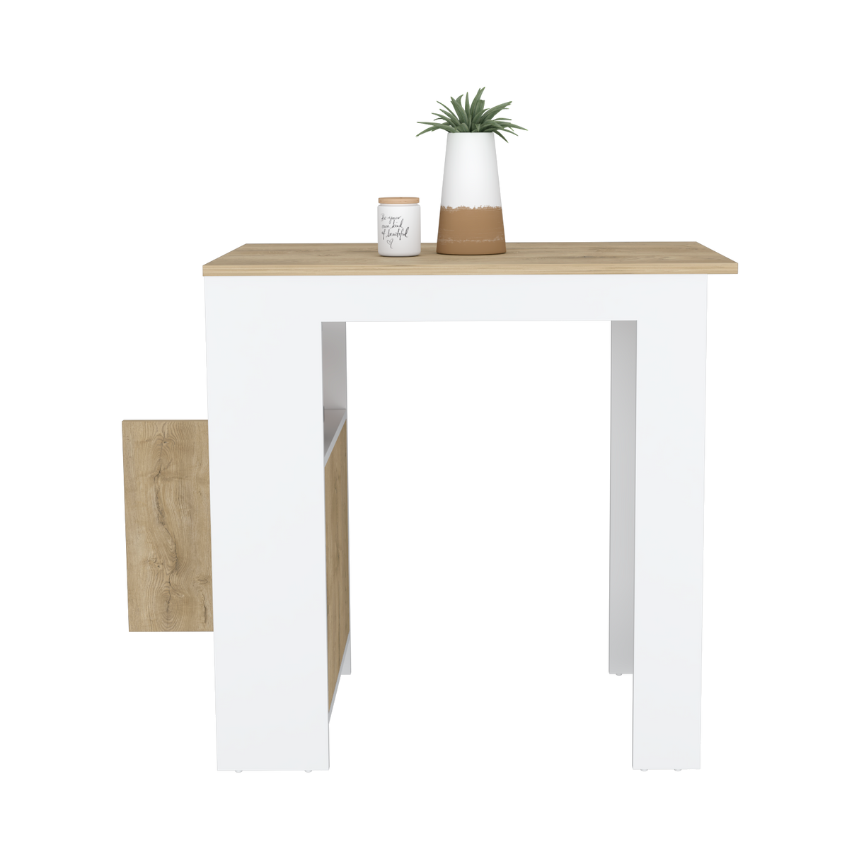 Isla de Cocina Stirling 59x92 Blanco Macadamia Moderna