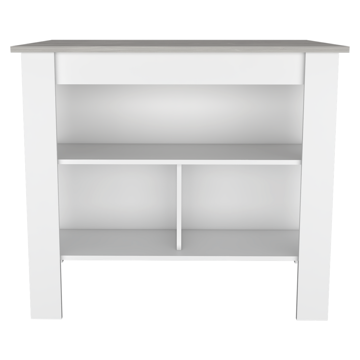 Isla de Cocina Cala 70x103 Blanco Ibiza con 2 Estantes