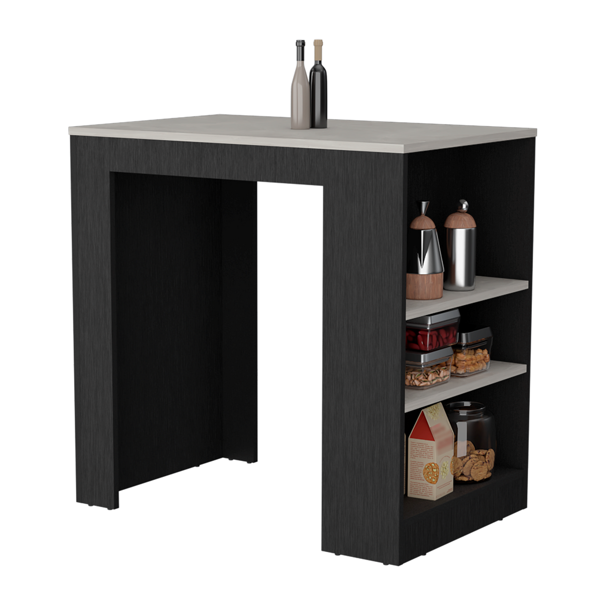 Isla de Cocina Potree Moderno 3 Entrepaños Wengue 59x91.3cm