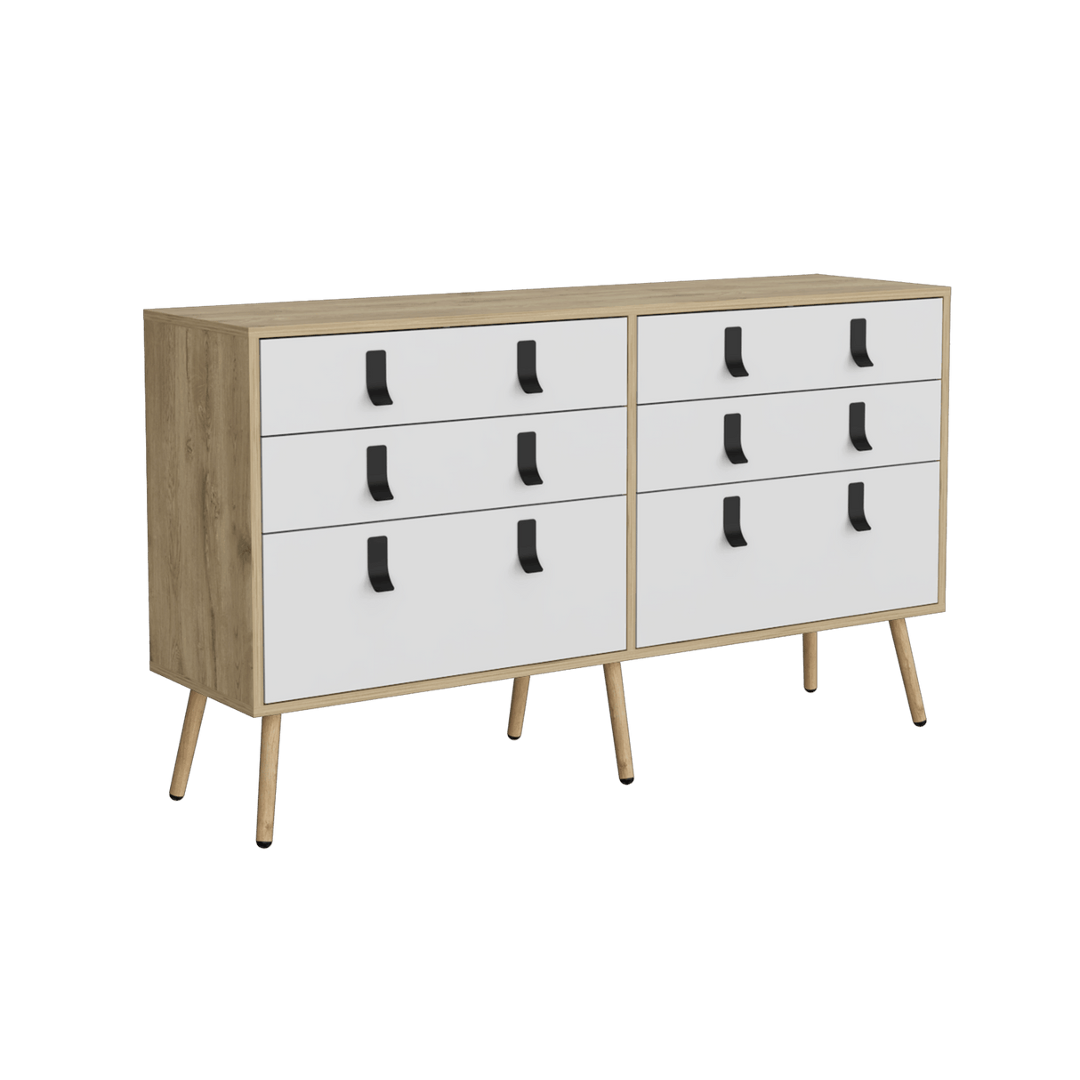 Cómoda Huna 6 cajones 35x75 cm Macadamia Amplio Almacenamiento - Cajoneras y Comodas | Bylmo