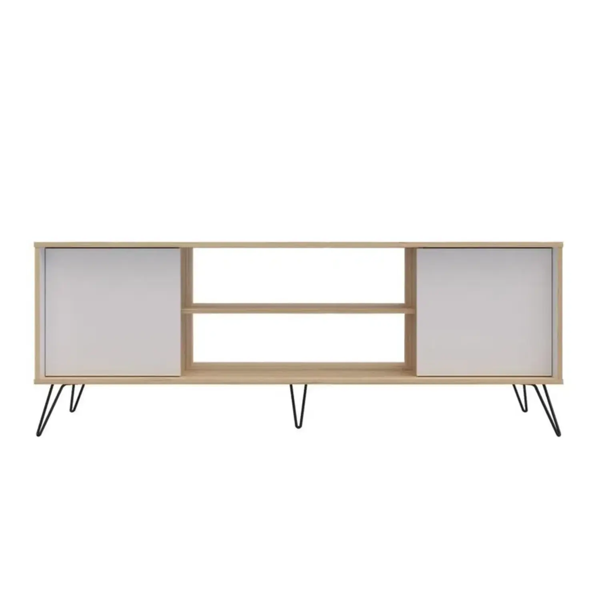 Mesa Para Tv Urban Duna 160x40x59 Cm. Moderna Con 2 Compartimientos Y Con Patas