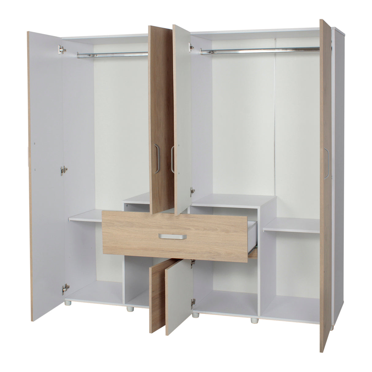 Closet Bonn Moderno 180x49.8 Blanco con 6 Puertas y 2 Cajones