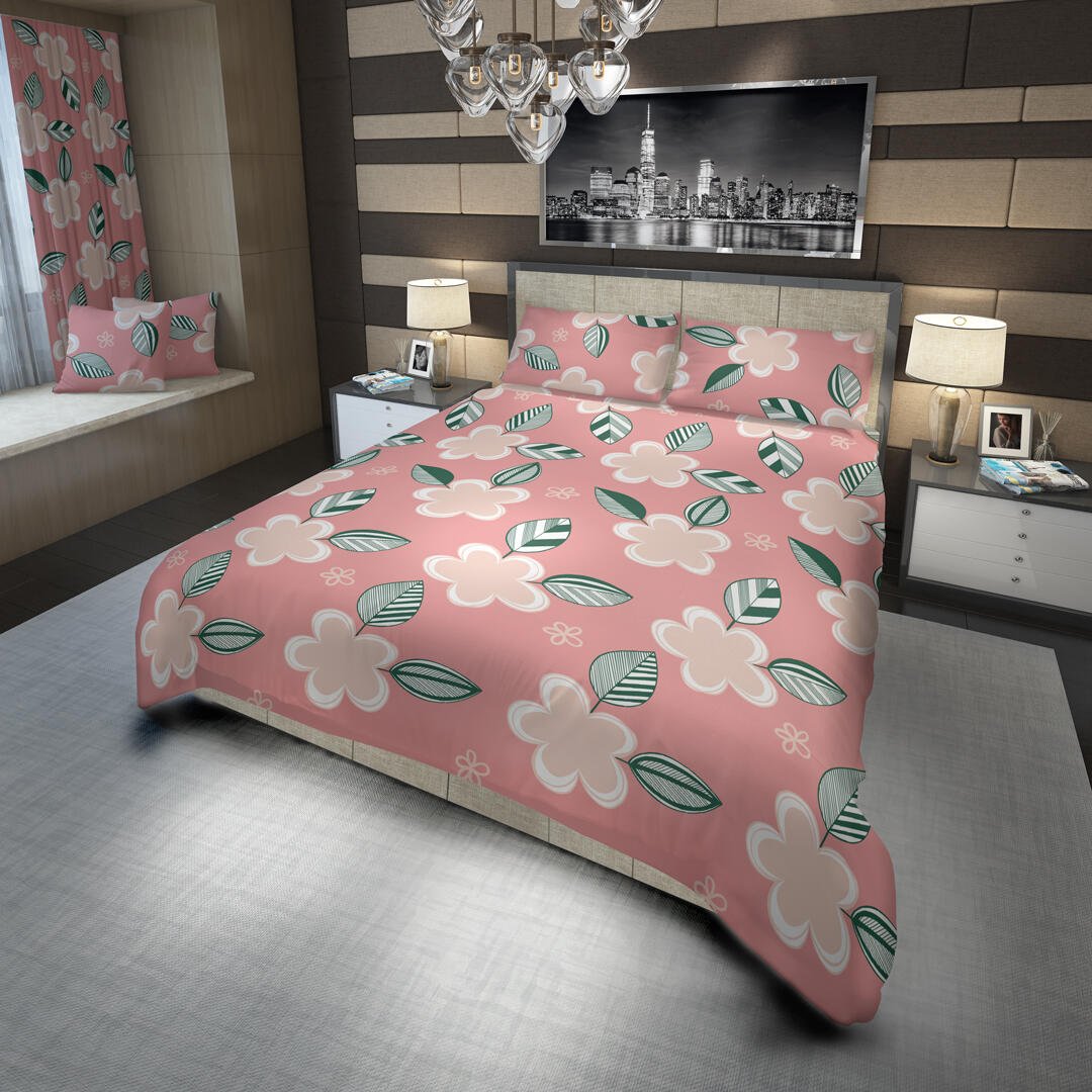 Juego de Sabanas Rosado Semidoble 120 X 190 Cm de Flores con 180 Hilos - Ropa de Cama | Bylmo