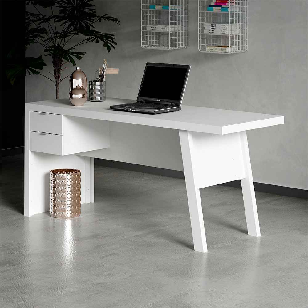 Escritorio Palermo Blanco 163 cm con Cajones - Escritorios y Archivadores | Bylmo