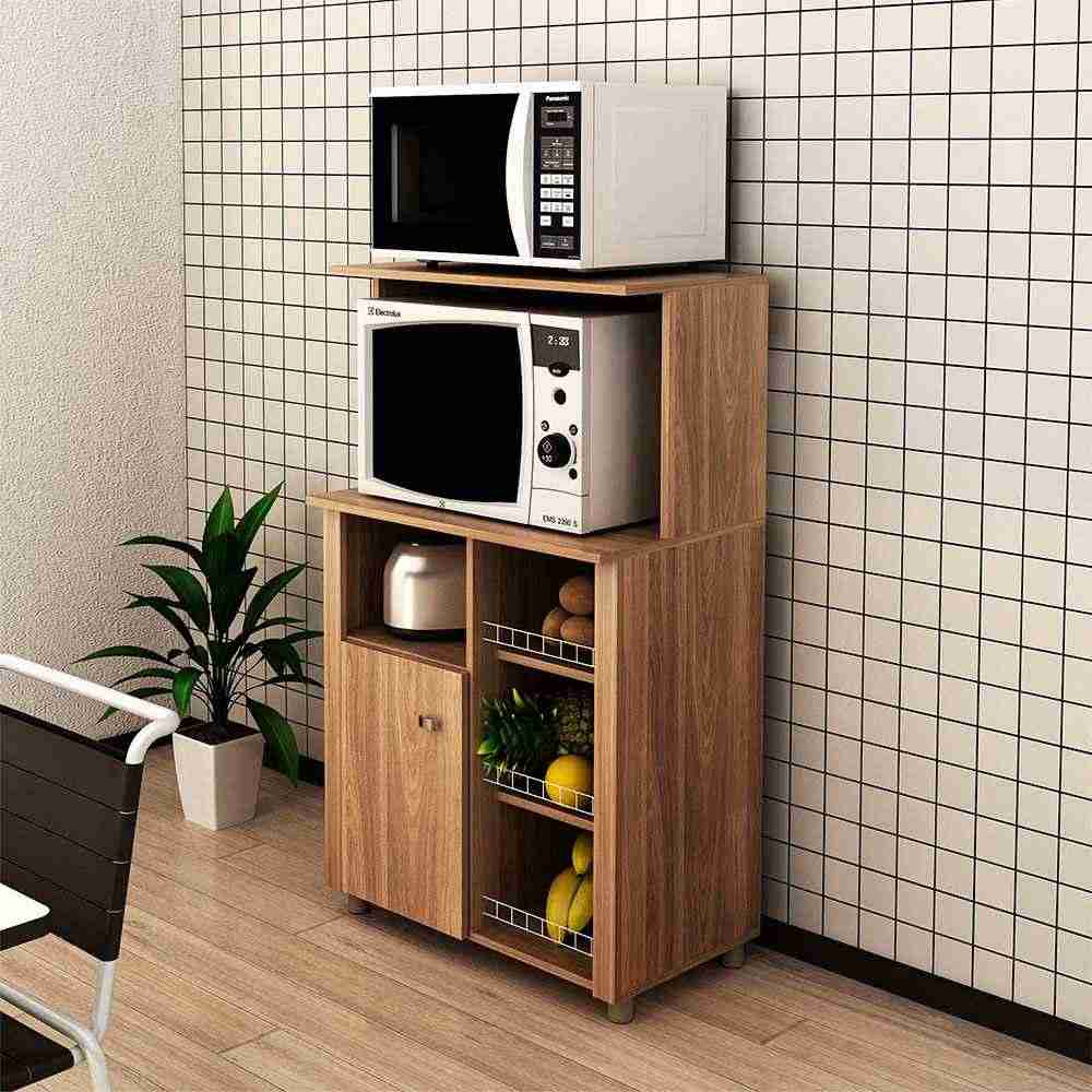 Mueble Auxiliar Burgos Cafe 68 cm con Una Puerta y Entrepaños - Muebles Organizadores | Bylmo