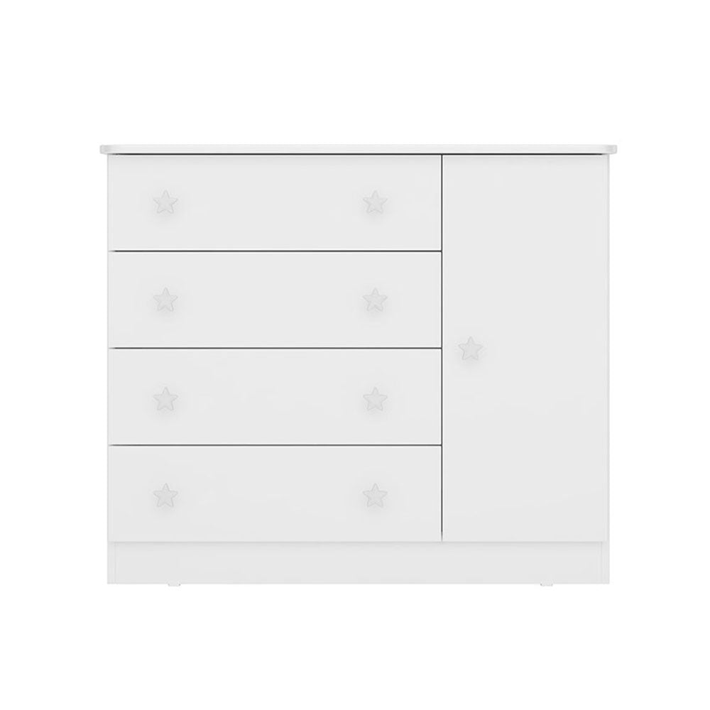 Cómoda San Pablo Blanco 93x77.9cm De Cuatro Hileras con Cuatro Cajones - Cajoneras | Bylmo